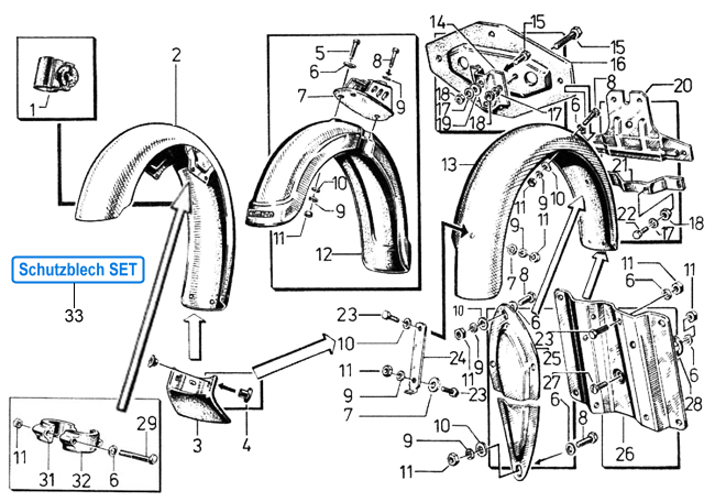 Simson S51 S70 Schutzblech Vorn Hinten Schutzblech Vorn Hinten